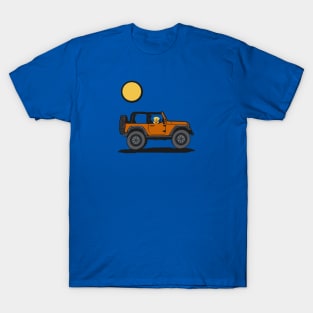 Orange 4x4 with Dog Rider T-Shirt